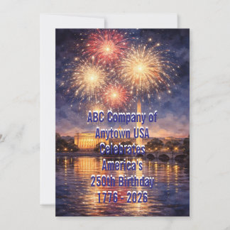 Patriotic USA 250th Anniversary Fireworks Card