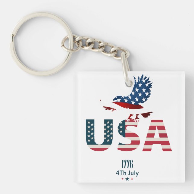 Patriotic USA 250th Anniversary Key Ring (Front)