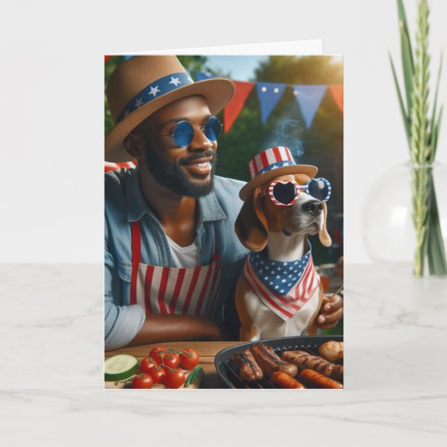 Patriotic USA 4th of July Independence Day  Holiday Card (Front)