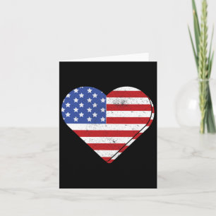 Patriotic Usa American Flag 4th July Independence  Card