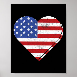 Patriotic Usa American Flag 4th July Independence  Poster