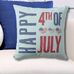 Patriotic USA American Flag 4th Of July Cushion<br><div class="desc">Cute Patriotic USA American Flag Heart 4th Of July Throw Pillow!  Features cute distressed looking American Flag hearts to make up a fun red,  white,  and blue image!  Customise the colours of the background and fonts if you'd like! Celebrate the stars and stripes with this summer party theme.</div>