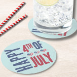 Patriotic USA American Flag 4th Of July Party Round Paper Coaster<br><div class="desc">Cute Patriotic USA American Flag Heart 4th Of July Round Paper Coaster!  Features cute distressed looking American Flag hearts to make up a fun red,  white,  and blue image!  Customise the colours of the background and fonts if you'd like! Celebrate the stars and stripes with this summer party theme.</div>