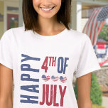 Patriotic USA American Flag 4th Of July T-Shirt<br><div class="desc">Cute Patriotic USA American Flag Heart 4th Of July T-Shirt!  Features cute distressed looking American Flag hearts to make up a fun red,  white,  and blue image!  Customise the colours of the background and fonts if you'd like! Celebrate the stars and stripes with this summer party theme.</div>