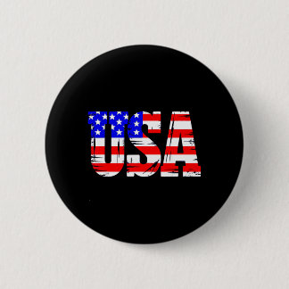 Patriotic USA American Flag 6 Cm Round Badge