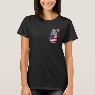 Patriotic USA American Flag For Women Mum Farm Chi T-Shirt