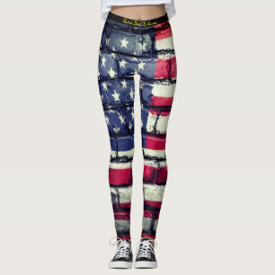 Patriotic USA American flag Leggings