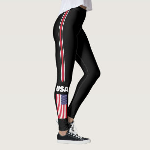 Patriotic USA American flag Leggings