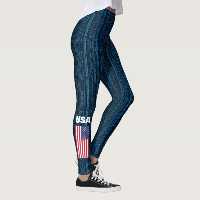 Patriotic USA American flag Leggings (Right)