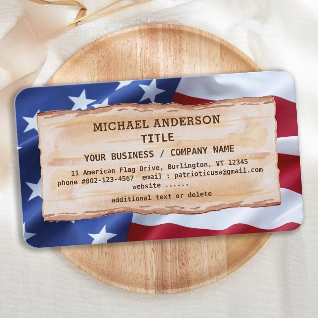 Patriotic USA American Flag Professional  Business Card (Creator Uploaded)