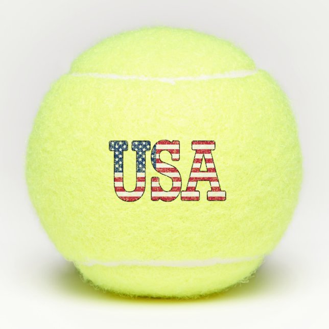 Patriotic USA American Flag Stars and Stripes Fun Tennis Balls (Front)