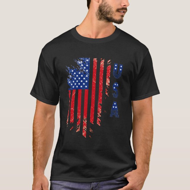 Patriotic USA American Flag T-Shirt (Front)