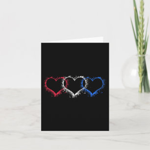 Patriotic Usa American Hearts Armed Forces 4th Of  Card