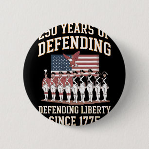 Patriotic-usa Army-us Military-parade 250th-annive 6 Cm Round Badge