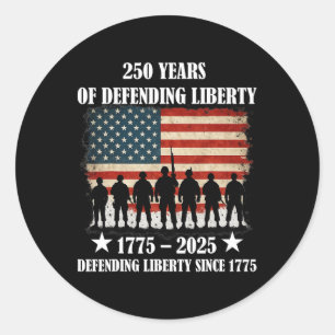 Patriotic Usa Army Us Military Parade 250th Annive Classic Round Sticker