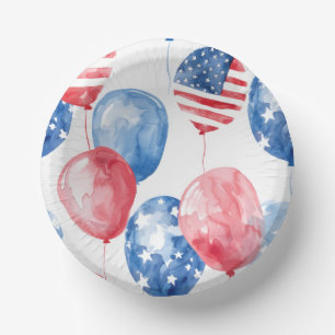Patriotic USA Balloons Paper Plate