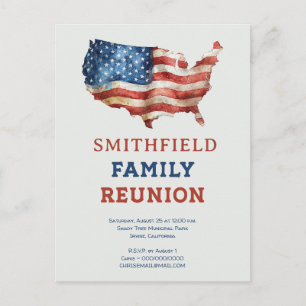 Patriotic USA Barbecue Picnic Family Reunion Holiday Postcard