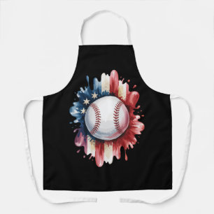 Patriotic USA Baseball American Flag Vintage Sport Apron