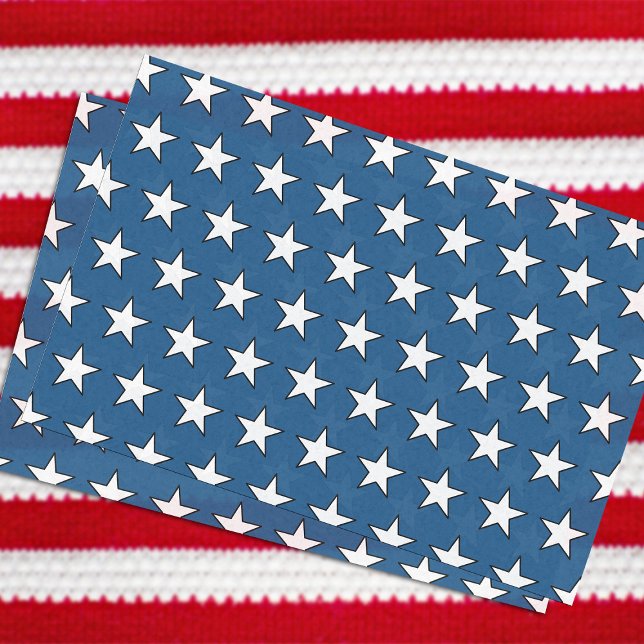 Patriotic USA Blue American Flag Stars Military Tissue Paper (Creator Uploaded)