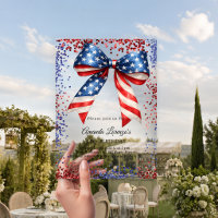 Patriotic USA bow red white blue birthday
