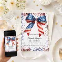 Patriotic USA bow red white blue birthday