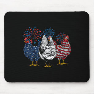 Patriotic Usa Chicken 4th Of July Independence Day Mouse Pad