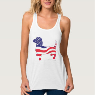 Patriotic USA Dachshund Singlet