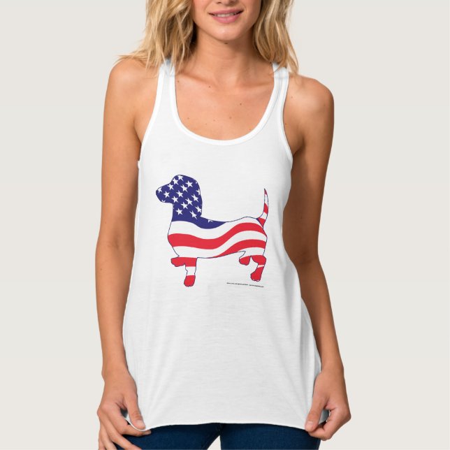 Patriotic USA Dachshund Singlet (Front)