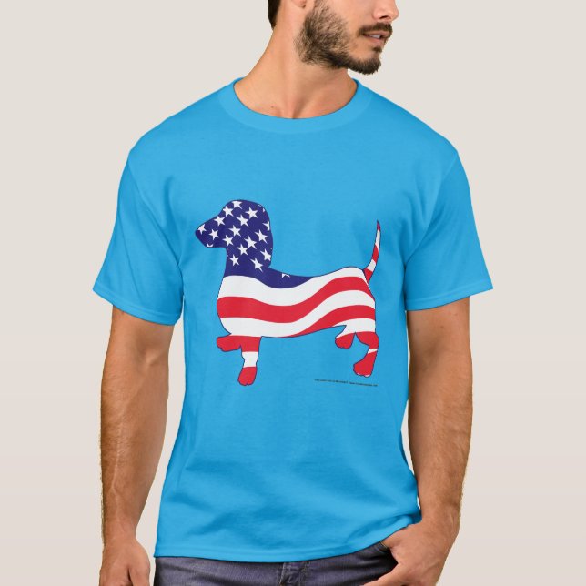 Patriotic USA Dachshund T-Shirt (Front)