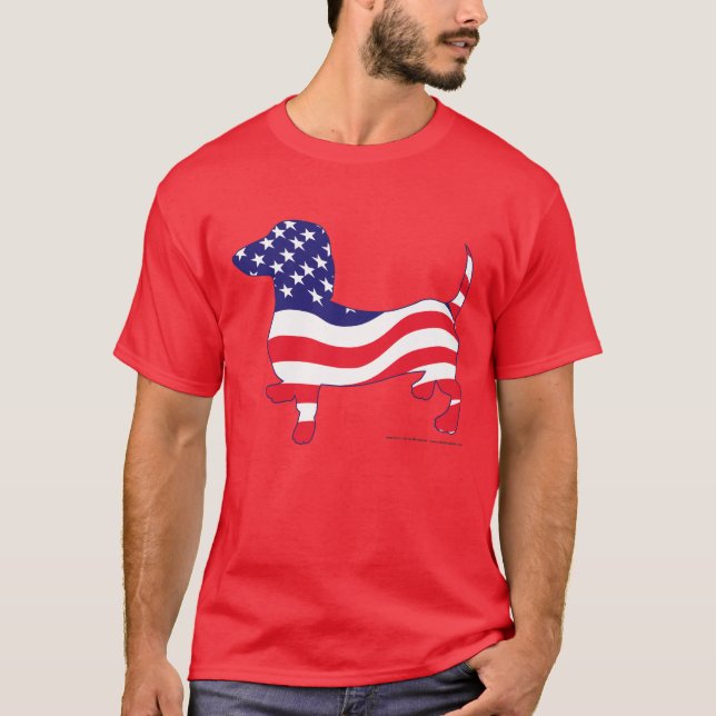 Patriotic USA Dachshund T-Shirt (Front)