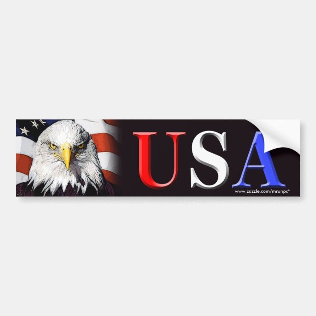 Patriotic "USA Eagle" bumper sticker (Front)