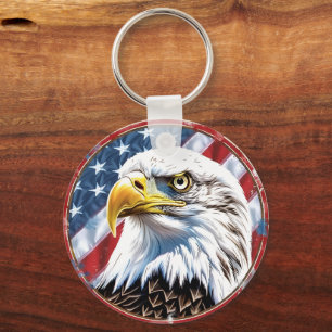 Patriotic USA Eagle Key Ring Gift