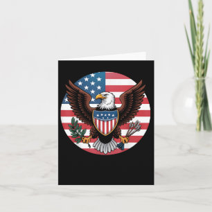 Patriotic Usa Eagle Shield American Flag 4th Of Ju Card