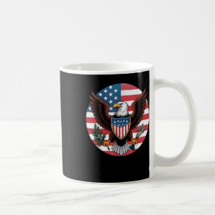 Patriotic Usa Eagle Shield American Flag 4th Of Ju Coffee Mug