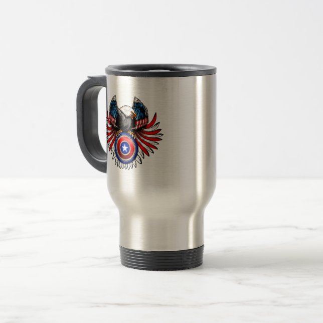 Patriotic USA Eagle Travel Mug (Front Left)