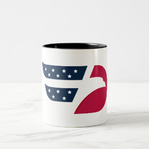 Patriotic USA Eagle Wing Two-Tone Coffee Mug