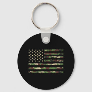 Patriotic Usa Flag 4th Of July Camo American Flag Key Ring
