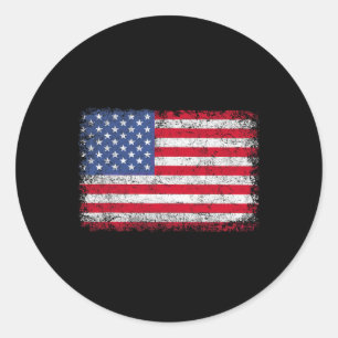 Patriotic Usa Flag 4th Of July For Men Women Kids  Classic Round Sticker