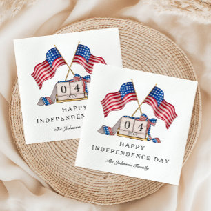 Patriotic USA Flag 4th Of July  Napkin