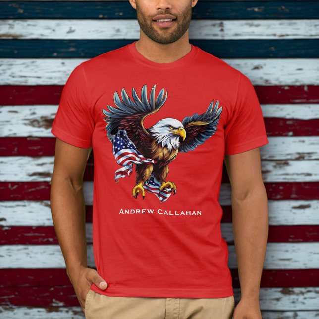 Patriotic USA Flag American Bald Eagle 4 of July T-Shirt (Creator Uploaded)