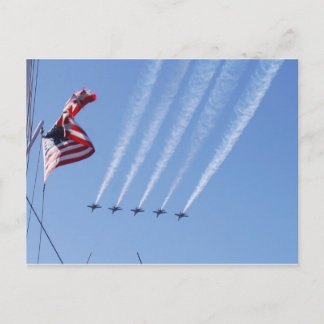 Patriotic USA Flag and Planes Postcard