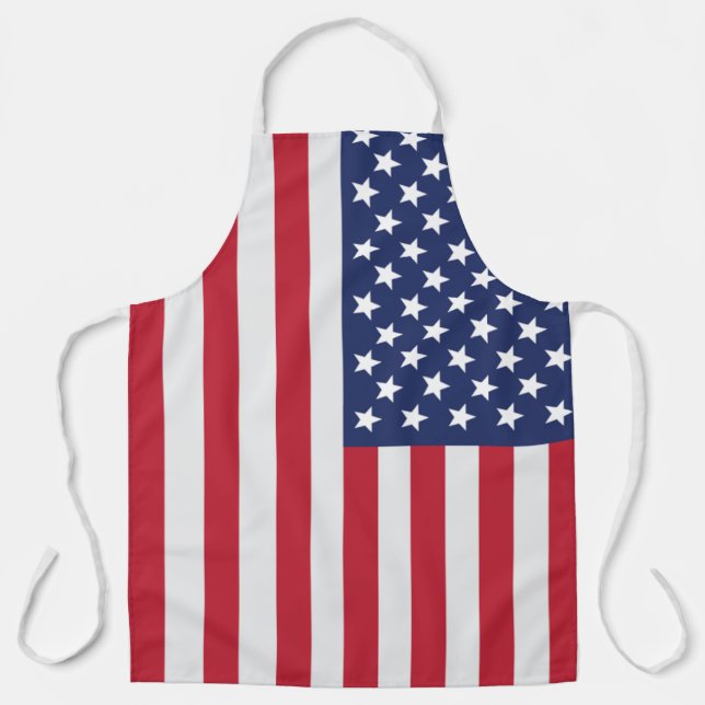 Patriotic USA Flag Apron – American Pride Kitchen  (Front)