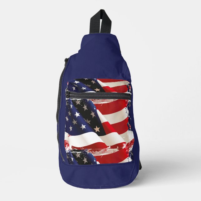 Patriotic USA Flag Backpack (Front)