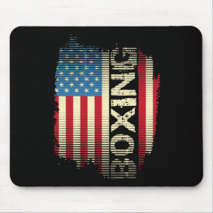 Patriotic Usa Flag Boxing Kickboxing Kickboxer Gym Mouse Pad