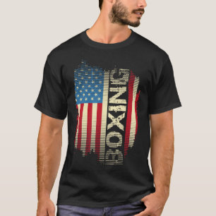 Patriotic Usa Flag Boxing Kickboxing Kickboxer Gym T-Shirt