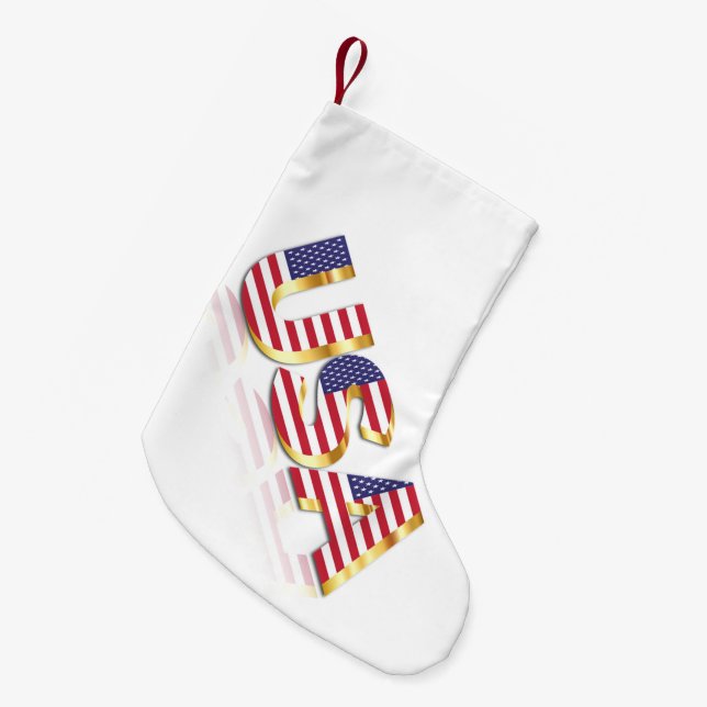 Patriotic USA Flag Christmas Stocking (Front (Hanging))