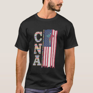 Patriotic USA Flag CNA Nursing for Certified Nurse T-Shirt