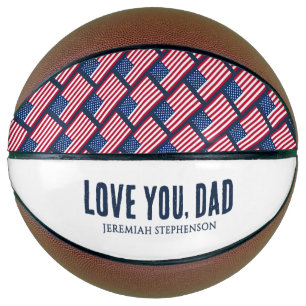 Patriotic USA Flag Custom Name Father's Day  Basketball