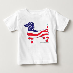 Patriotic USA Flag Dachshund Baby T-Shirt