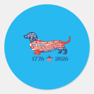 Patriotic Usa Flag Dachshund Weenie Wiener Dog Classic Round Sticker